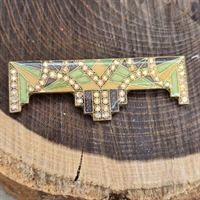 groen-graa-beige-farvet-aflang-artdeco-lignende-broche-fransk